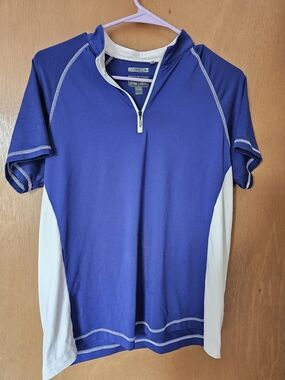 Adidas Climacool Womens 1/4 Zip Blue Athletic Shirt Sleeve Shirt